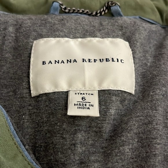 Banana Republic | Army green moto brushed cotton jacket Womens size 6 stretch - Picture 8 of 11
